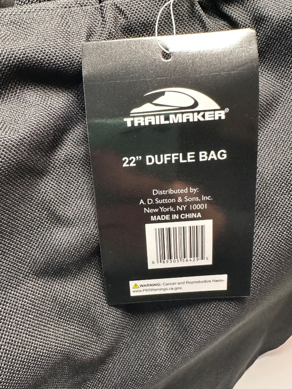 Trailmaker 22ā Duffle Bag NEW | All Black Gym Travel Bag | Lightweight Weekender - Picture 4 of 9